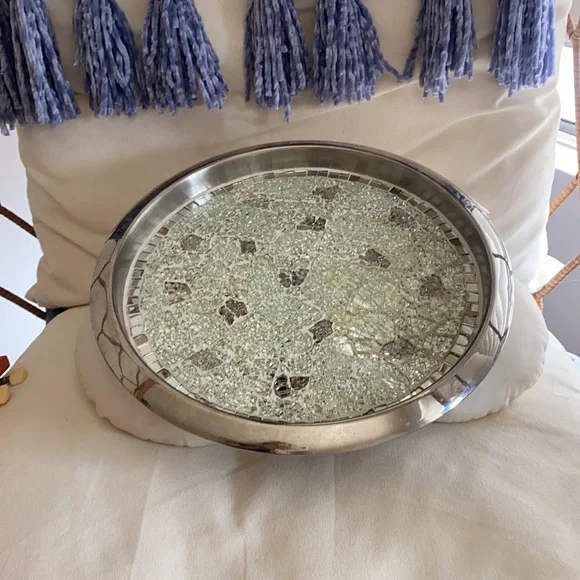 🪞 dreamy round mosaic platter 13.5” - Picture 2 of 10